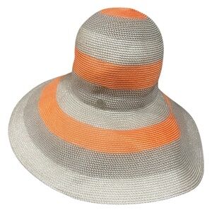 Eric Javits Orange and Gray Wide-Brim Hat